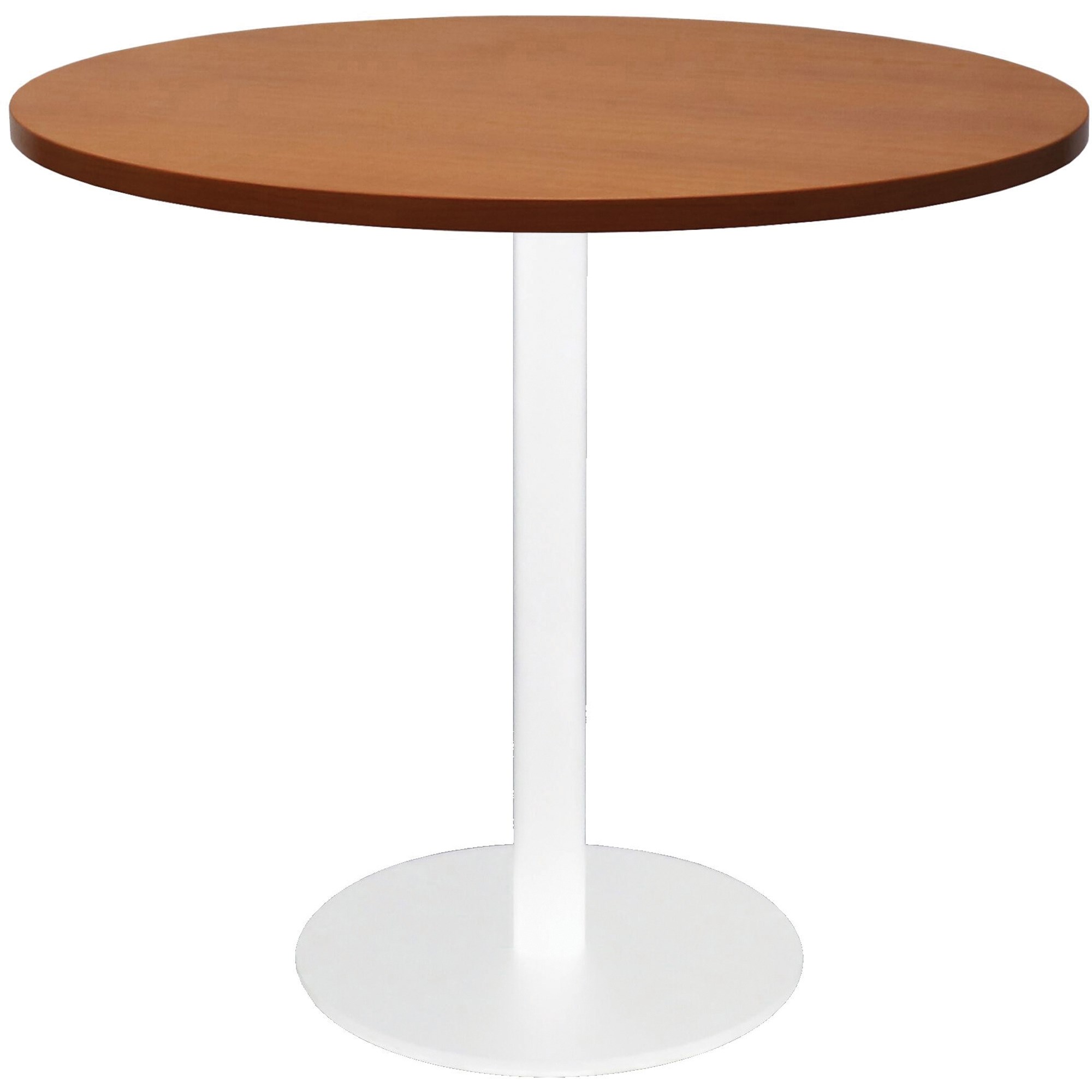 Rapidline Estillo Disc Base Round Table 900D x 755mmH Cherry Top White Base