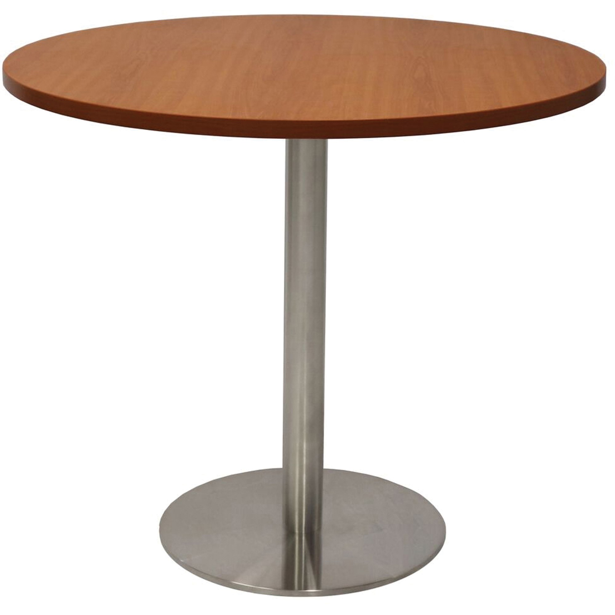 Rapidline Estillo Disc Base Round Table 900D x 755mmH Cherry Top Silver Base