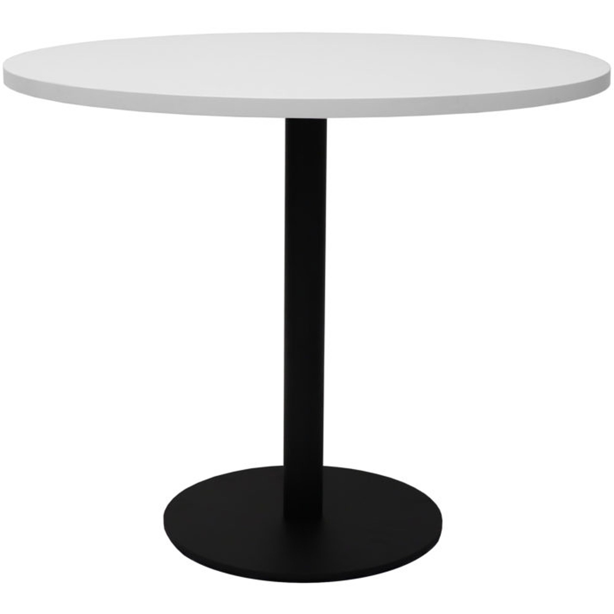 Rapidline Estillo Disc Base Round Table 1200D x 755mmH White Top Black Base