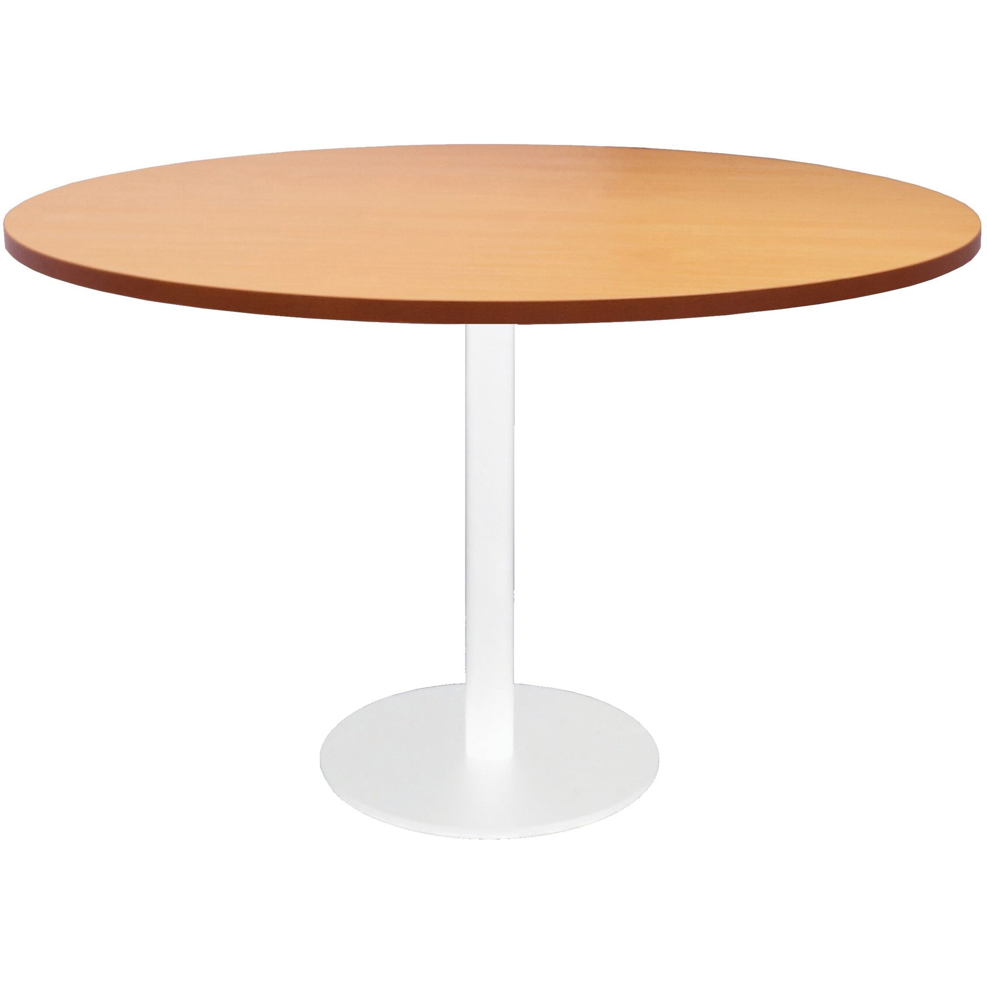 Rapidline Estillo Disc Base Round Table 1200D x 755mmH Beech Top White Base