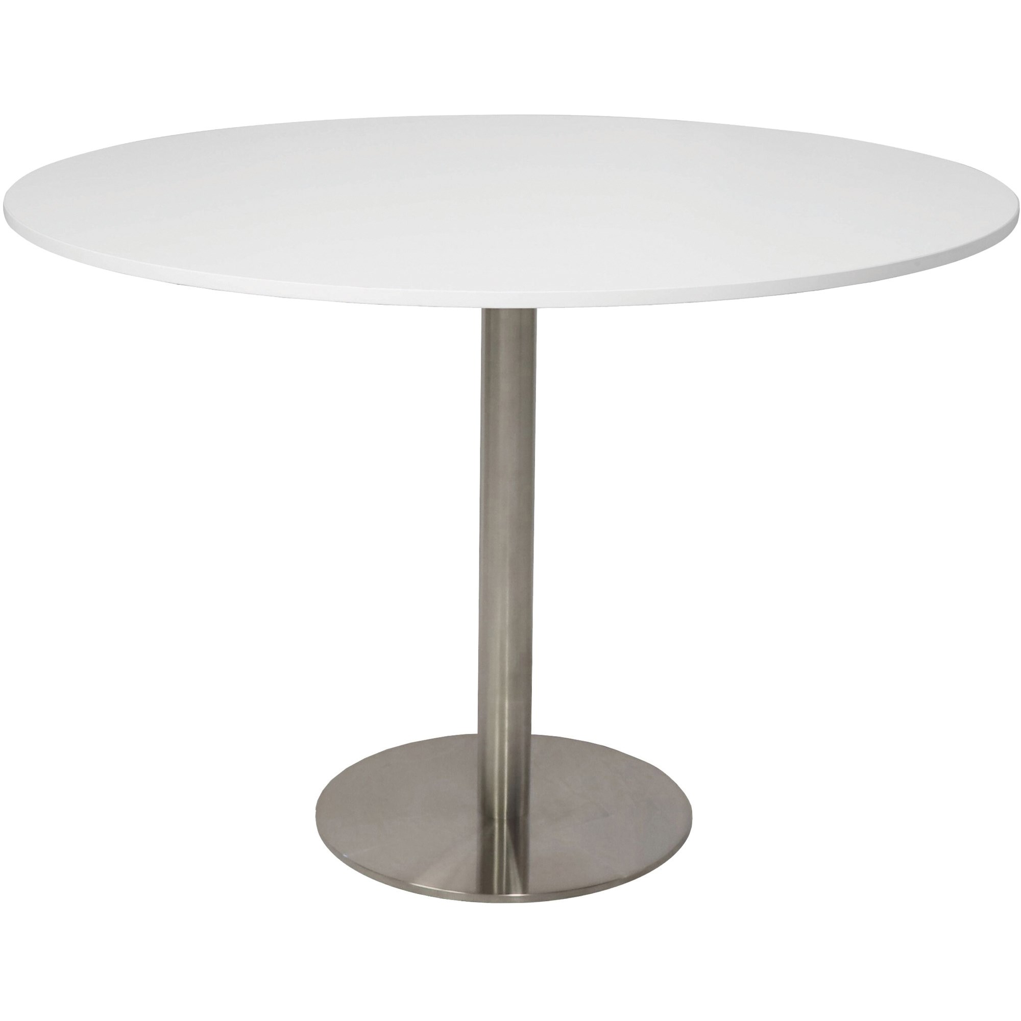 Rapidline Estillo Disc Base Round Table 1200D x 755mmH White Top Silver Base