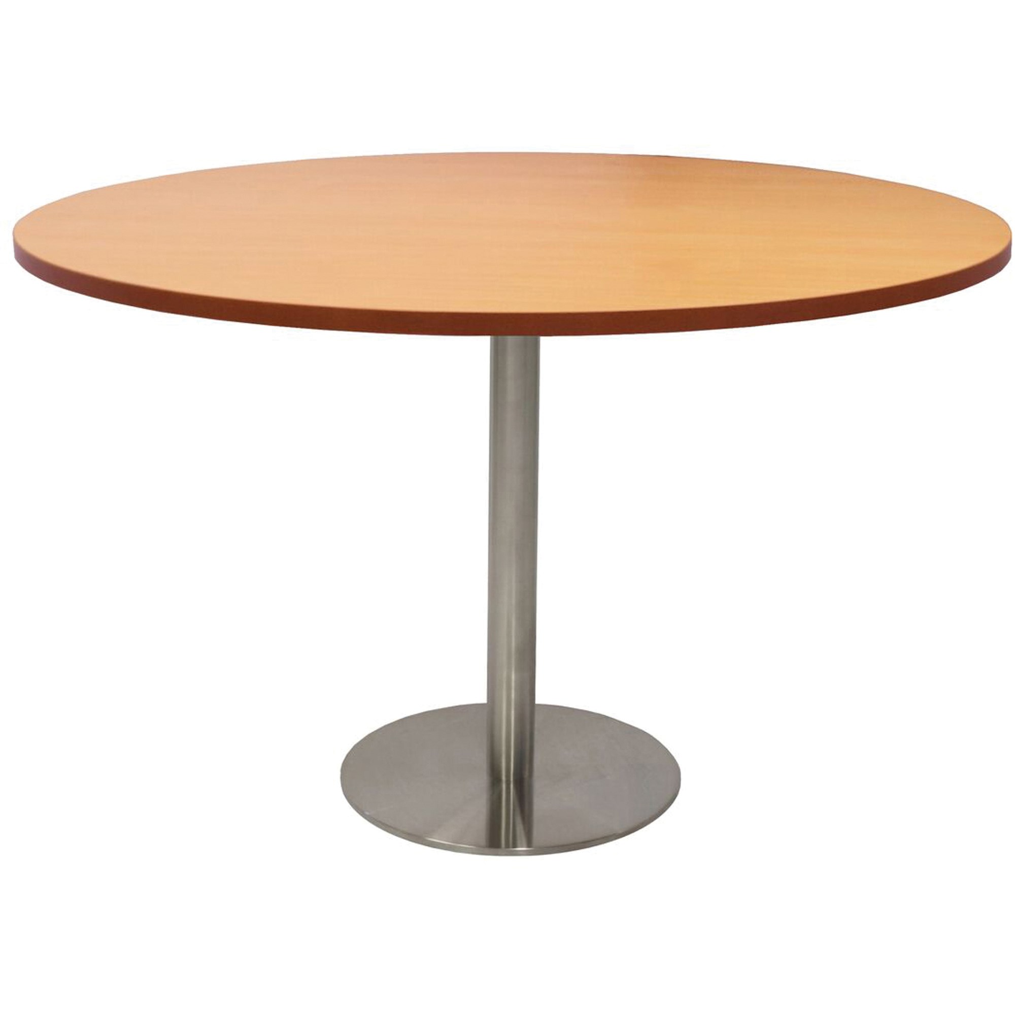 Rapidline Estillo Disc Base Round Table 1200D x 755mmH Beech Top Silver Base