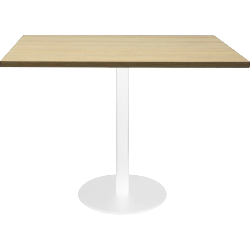 Rapidline Square Meeting Table 900W X 900D x 755mmH Oak Top White Base
