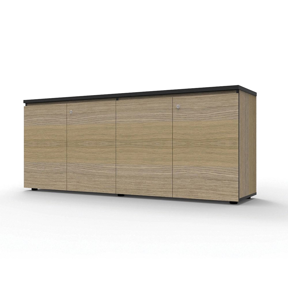 Rapidline Infinity Swing 4 Door Cupboard 1800W x 450D x 730mmH Oak With Black Edge