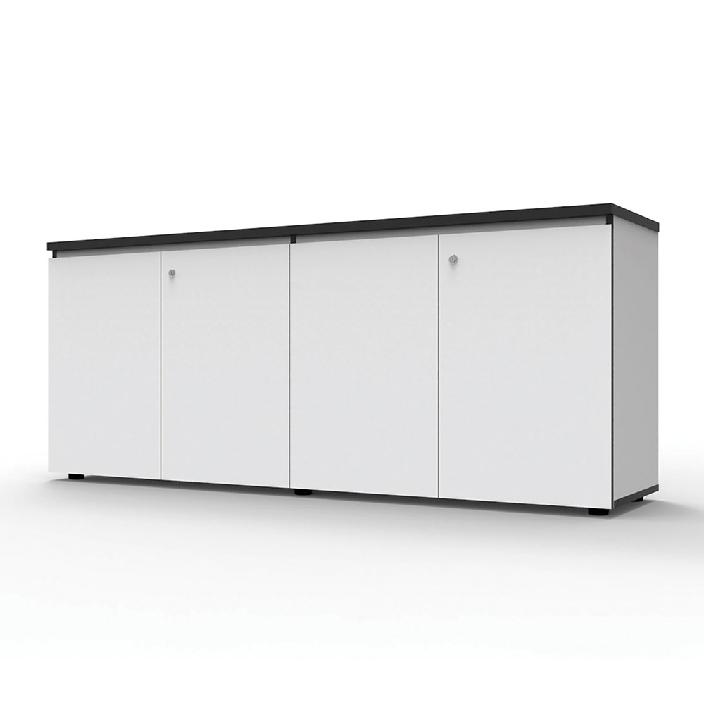 Rapidline Infinity Swing 4 Door Cupboard 1800W x 450D x 730mmH White With Black Edge