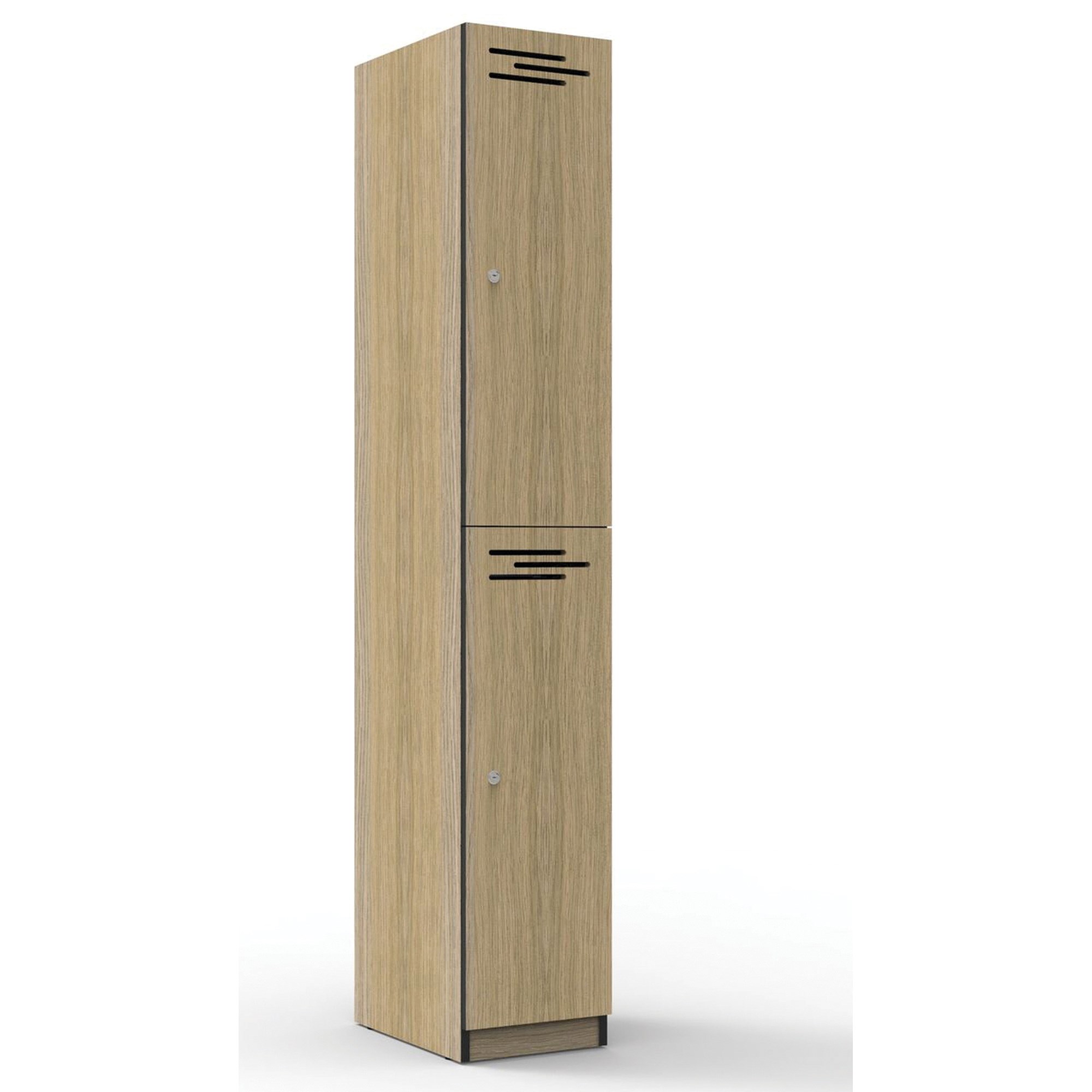 Rapidline Infinity Melamine 2 Door Locker 305Wx455Dx1850mmH  Oak with Black Edging
