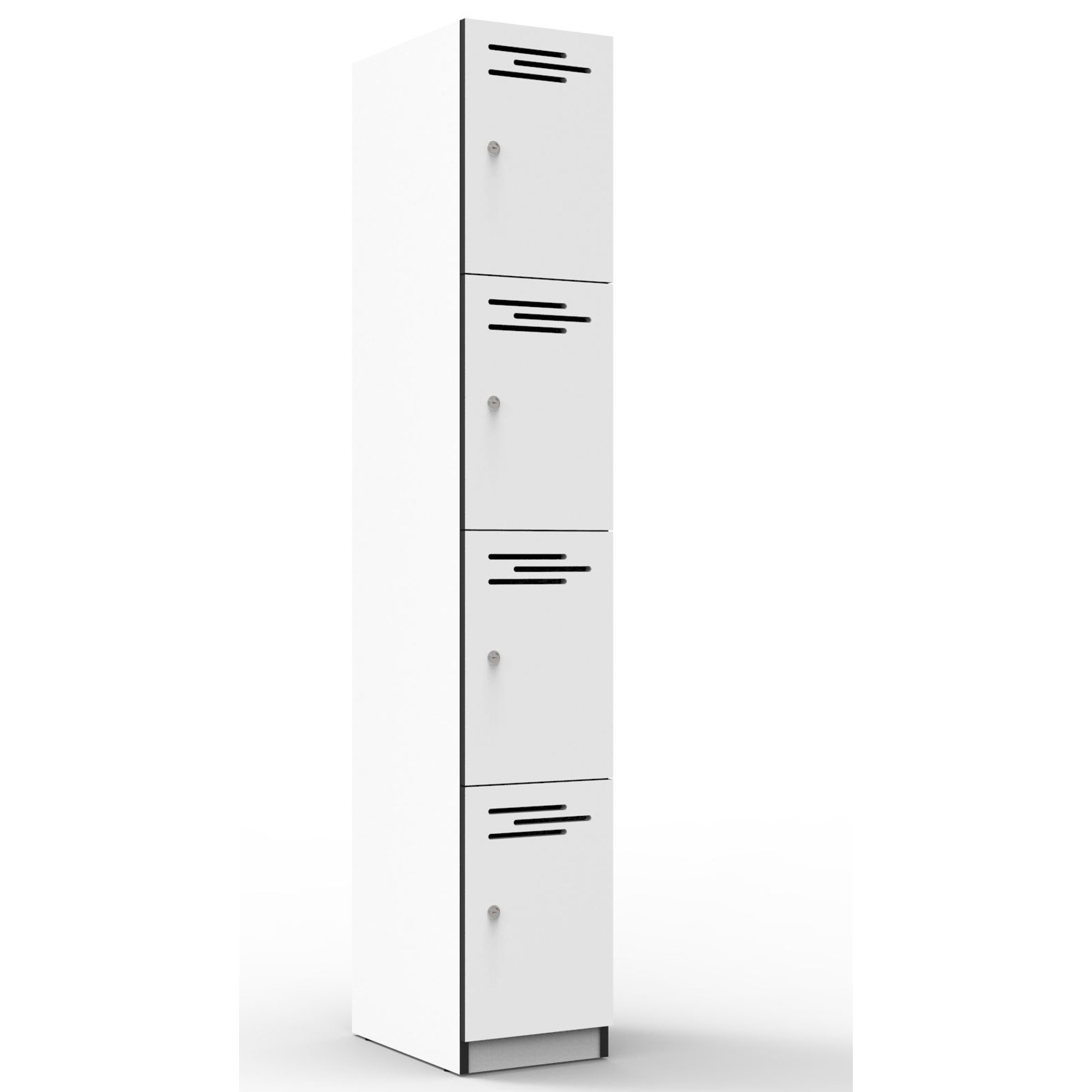 Rapidline Infinity Melamine 4 Door Locker 305Wx455Dx1850mmH White with Black Edging