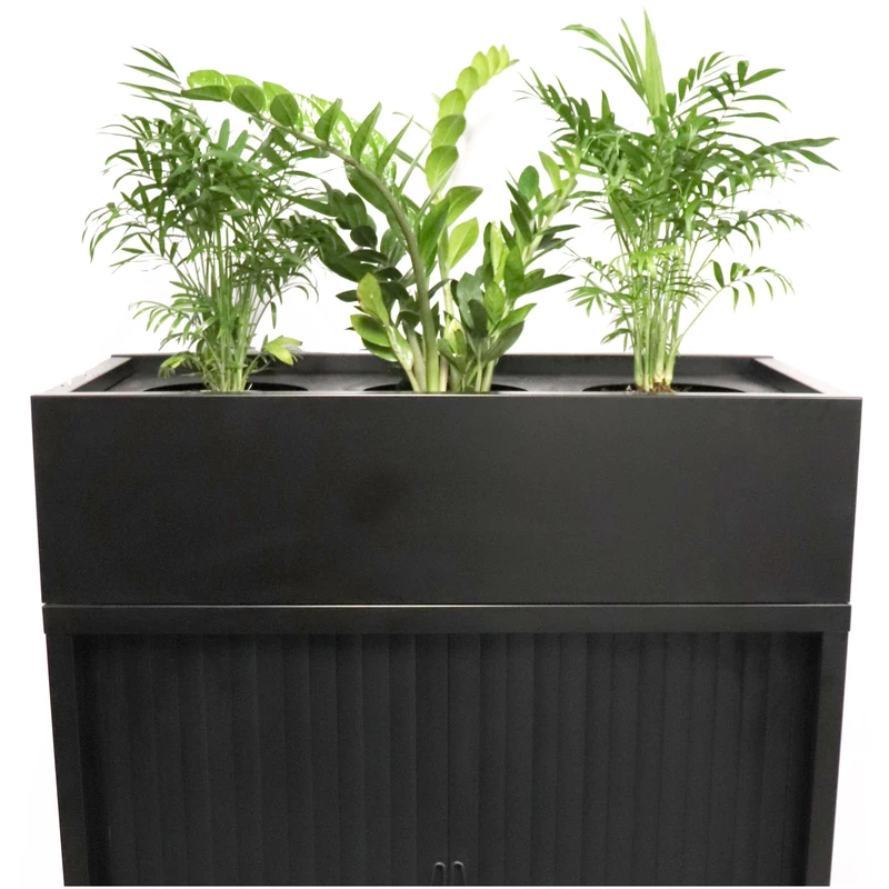 Rapidline Go Tambour Planter Box 1200W x 473D x 230mmH Includes Drip Tray Black