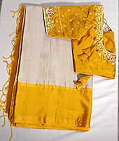 J297: Ready To Ship Beautiful Pure Kanchipattu Saree With Stitched Embroidery Work Blouse