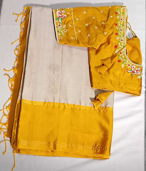 J297: Ready To Ship Beautiful Pure Kanchipattu Saree With Stitched Embroidery Work Blouse