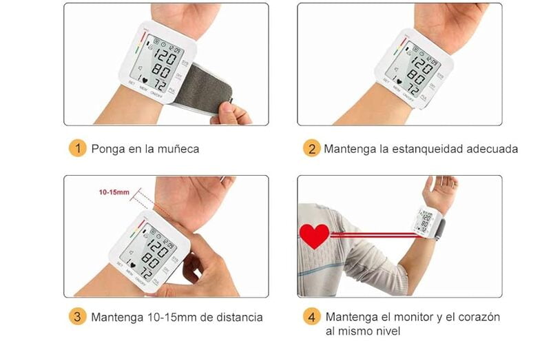 Monitor de Presión Arterial de Muñeca,