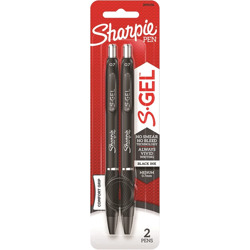 Sharpie Gel Pen Retractable 0.7mm Black Pack  of 2
