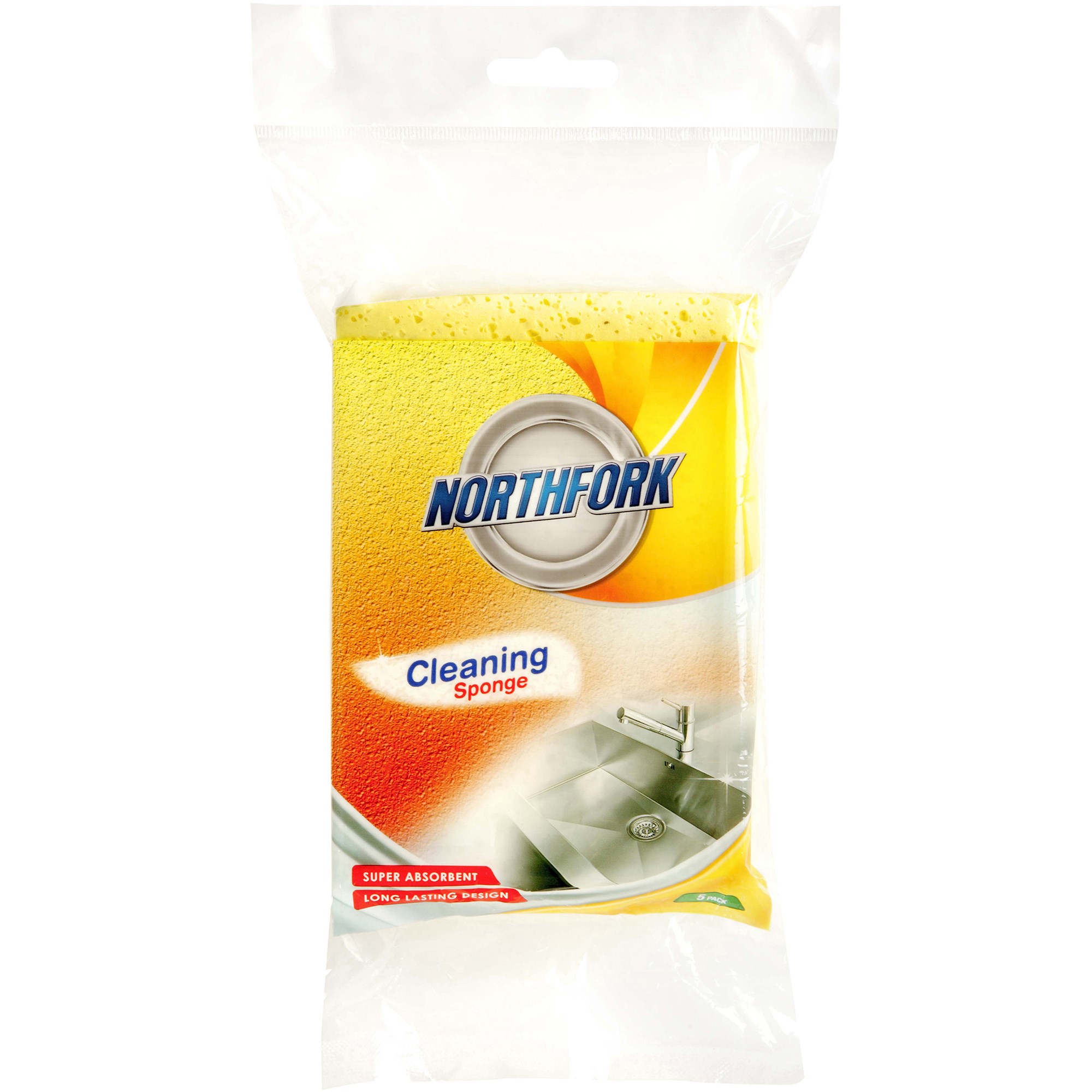 Northfork Cleaning Sponges Yellow Pack  Of 5