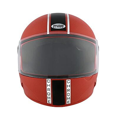 STUDDS CHROME ECONOMY RED WITH PLAIN STRIP C/V (L)