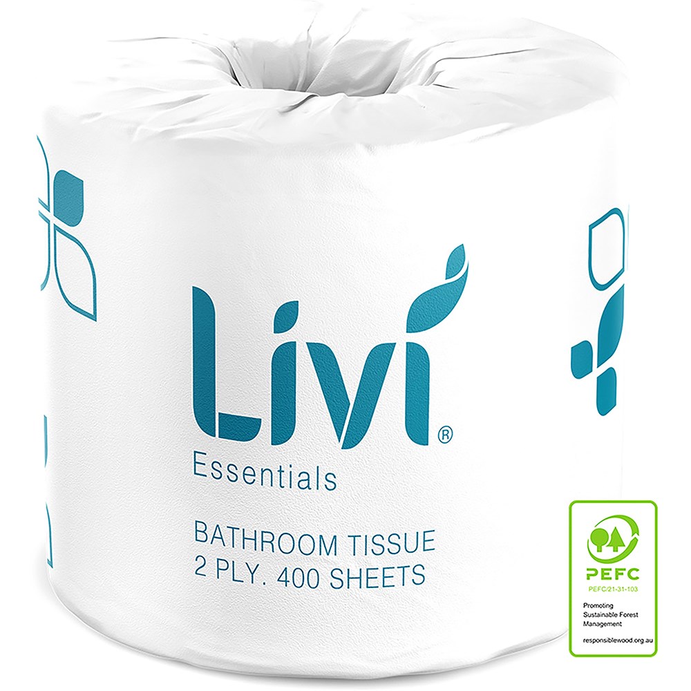 Livi Essentials Toilet Paper Rolls 2 Ply 400 Sheets Box  Of 48