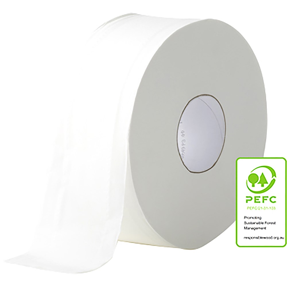 Livi Essentials Toilet Paper Jumbo Roll 2 Ply 300m Box  Of 8