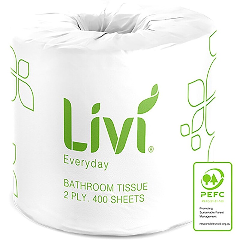 Livi Everyday Toilet Paper Rolls 2 Ply 400 Sheets Box  Of 48