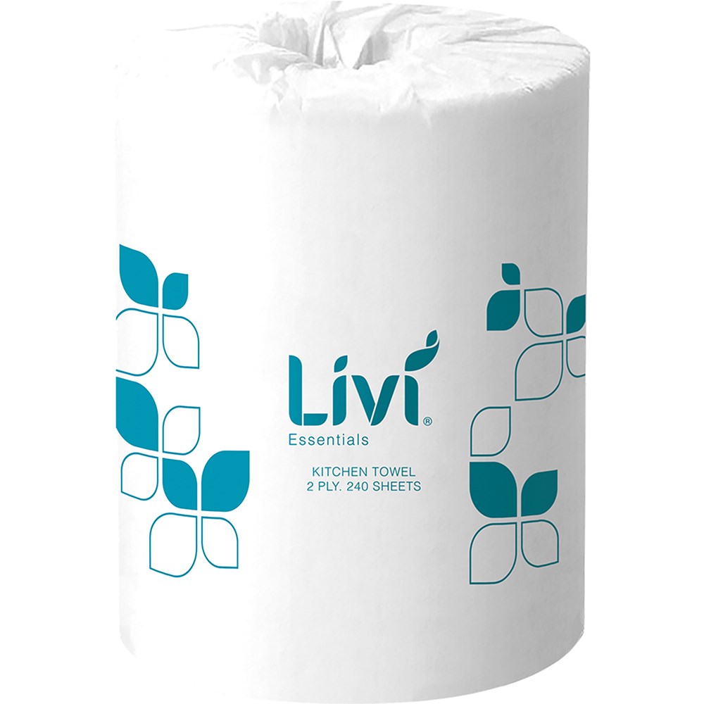 Livi Essentials Kitchen Towel Roll 2 Ply 240 Sheets Box  Ctn 12