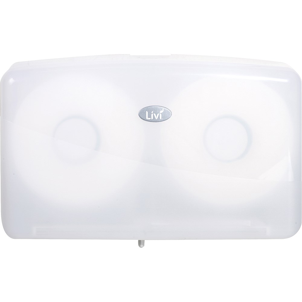 Livi Jumbo Toilet Roll Dispenser Double White