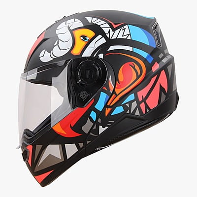 STEELBIRD SBA-7 BIRDIE MATT BLACK/WATERMELON C/V (M)