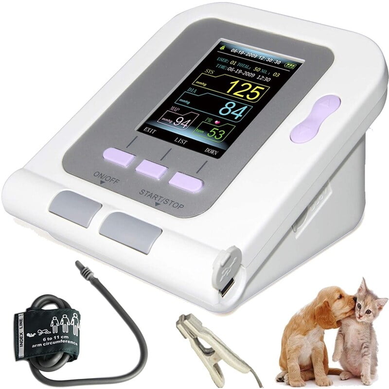 Monitor de Presión Arterial Automático Esfigmomanómetro Electrónico Tonómetro SPO2 Gatos Perros Animales Monitor de Presión Arterial Automático Esfigmomanómetro Electrónico Tonómetro SPO2 Gatos Perros Animales