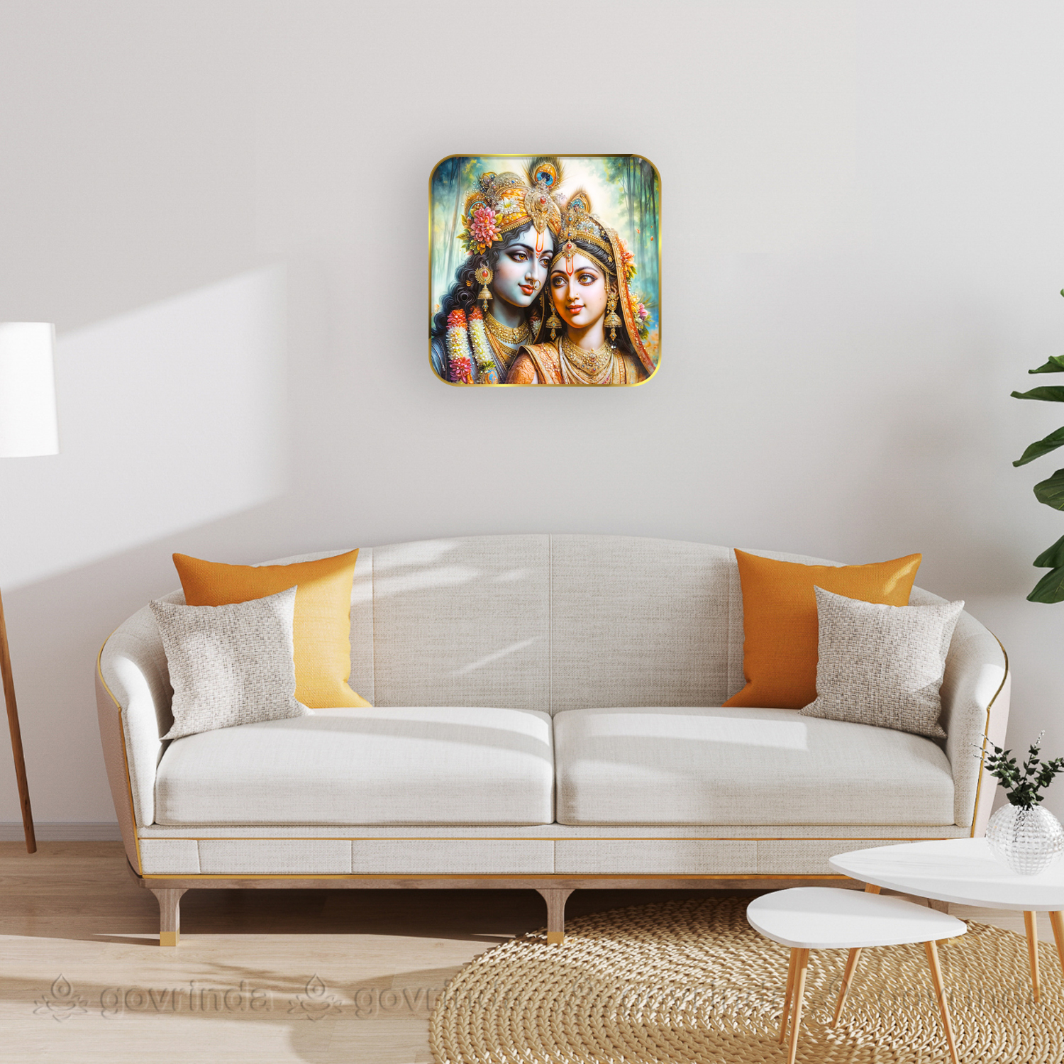 Radha Krishna Ji Wall Painting (12x12 inch)