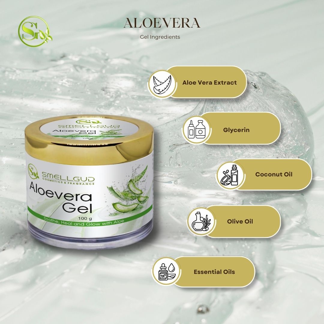 100% Organic Aloe Vera Gel For Face, With Natural Aloe Vera & Vitamin E For Skin And Hair 100 gm