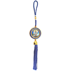 Lord Shiva Round Image with Special Blue Thread best hanging  for 4 wheel vehicles