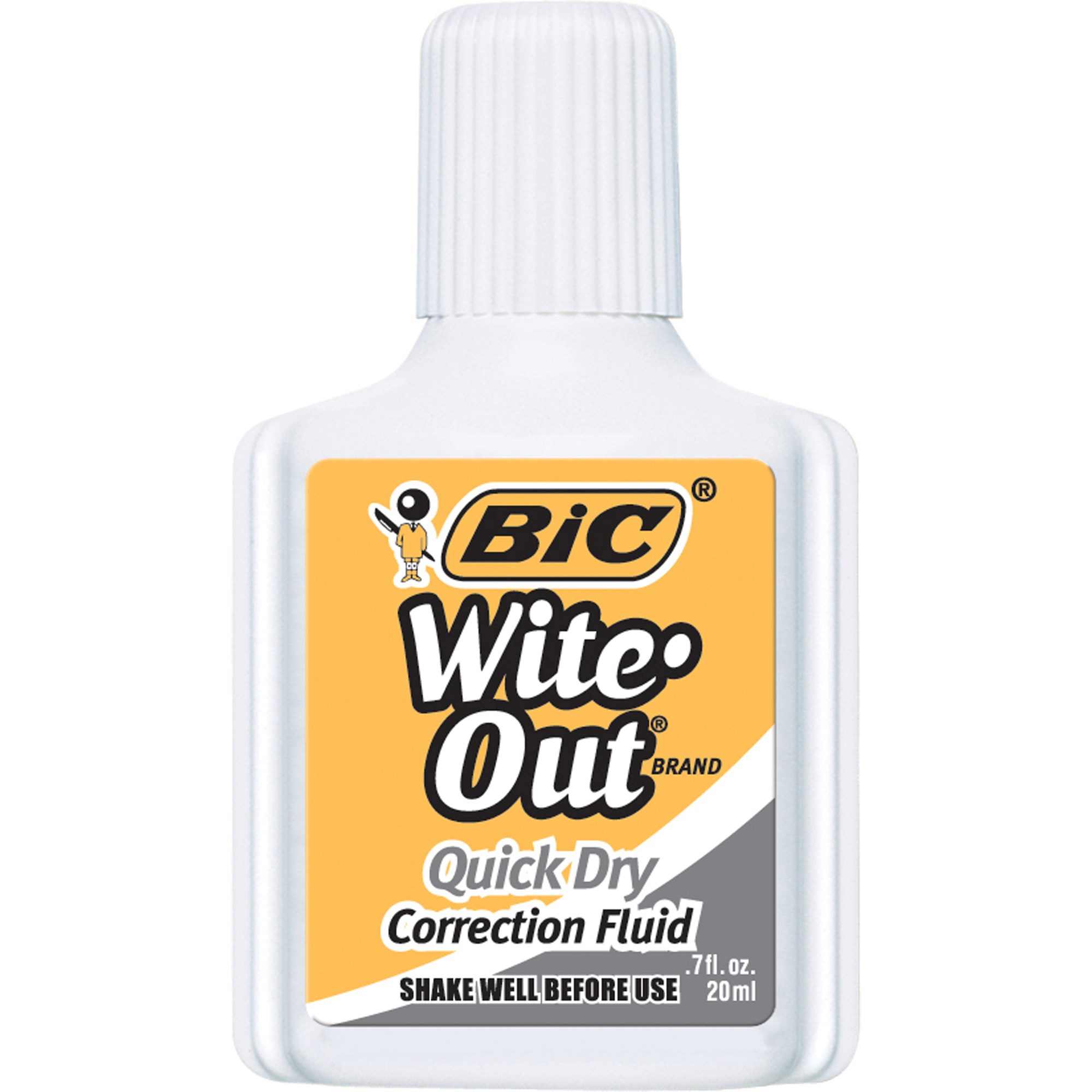 Bic Wite Out Correction Fluid Plus Quick Dry 20ml