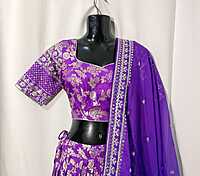 K100: Ready To Ship Beautiful Designer Banarasi Printed Lehanga Set