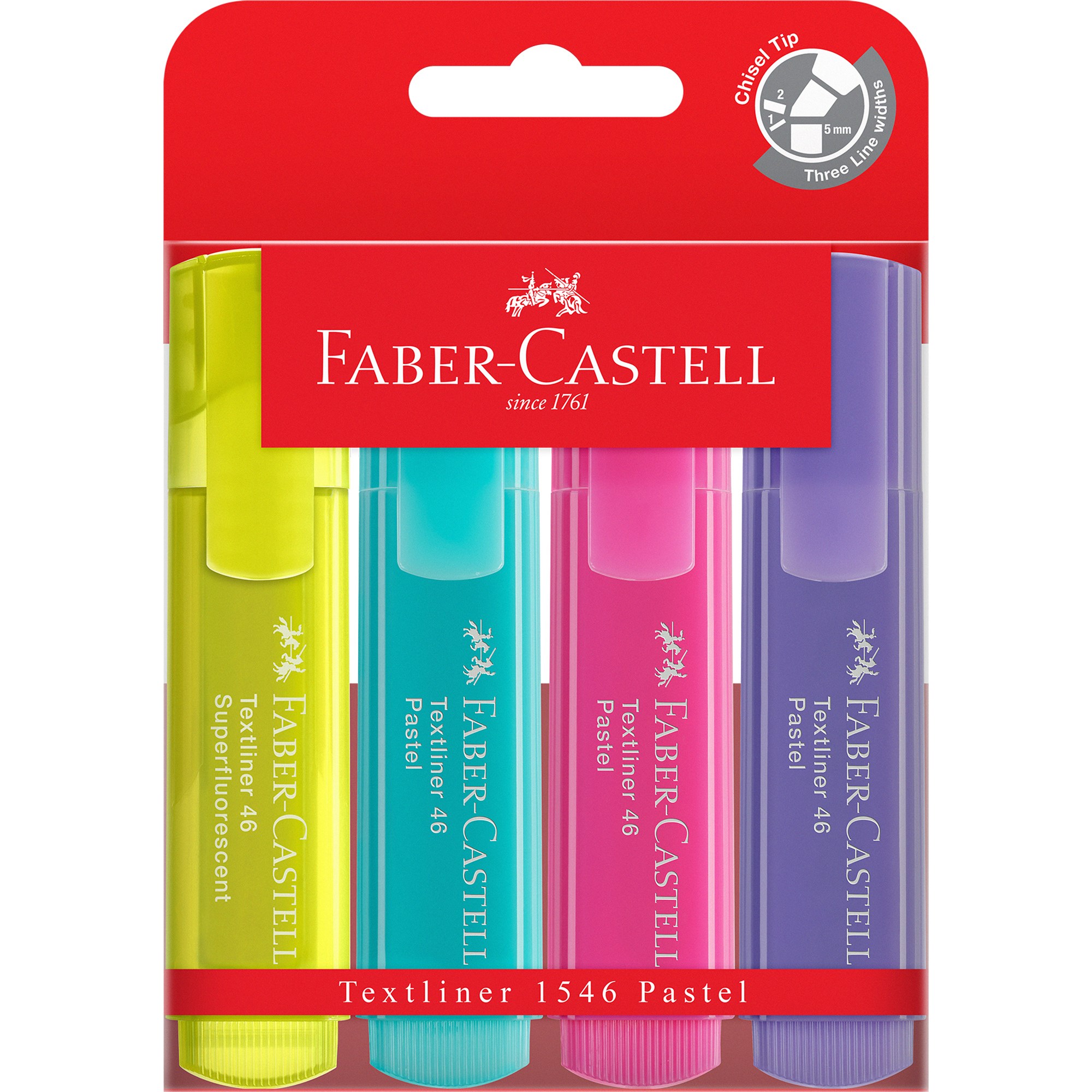 Faber-Castell Textliner Highlighter Pastel Assorted Pack  of 4