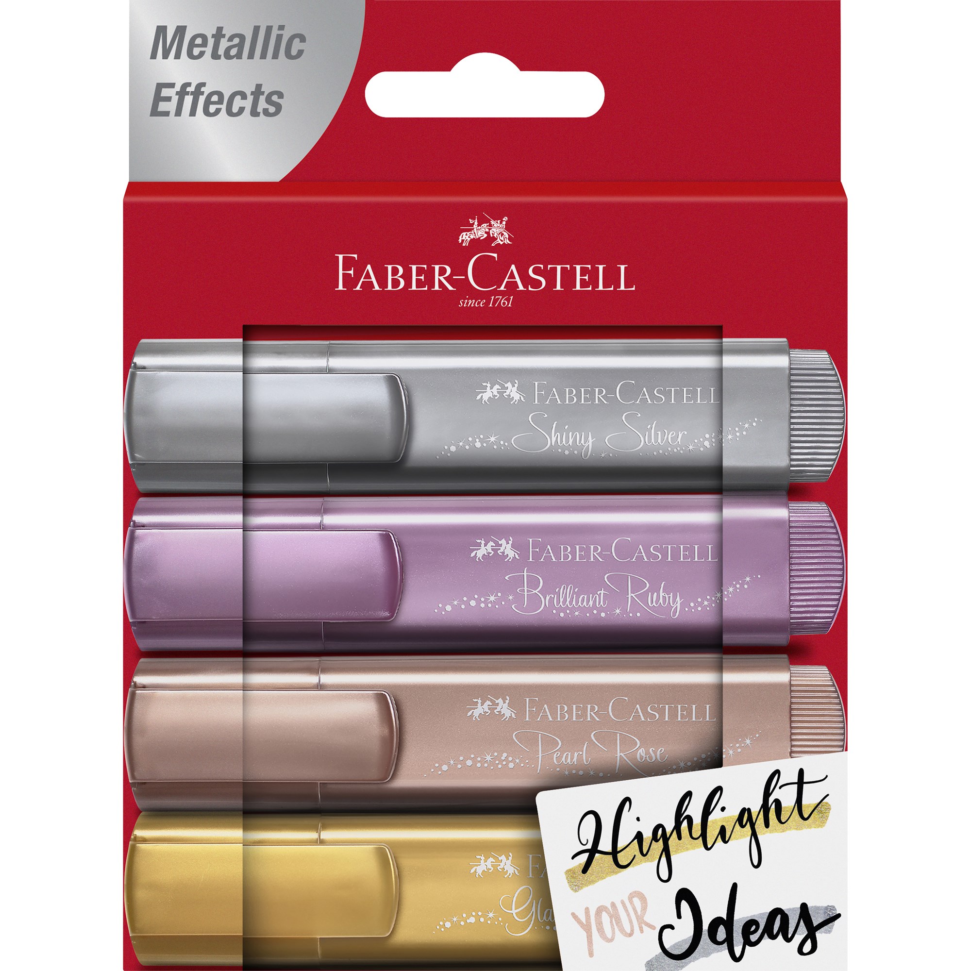 Faber-Castell Textliner Highlighter Metallic Assorted Pack  of 4
