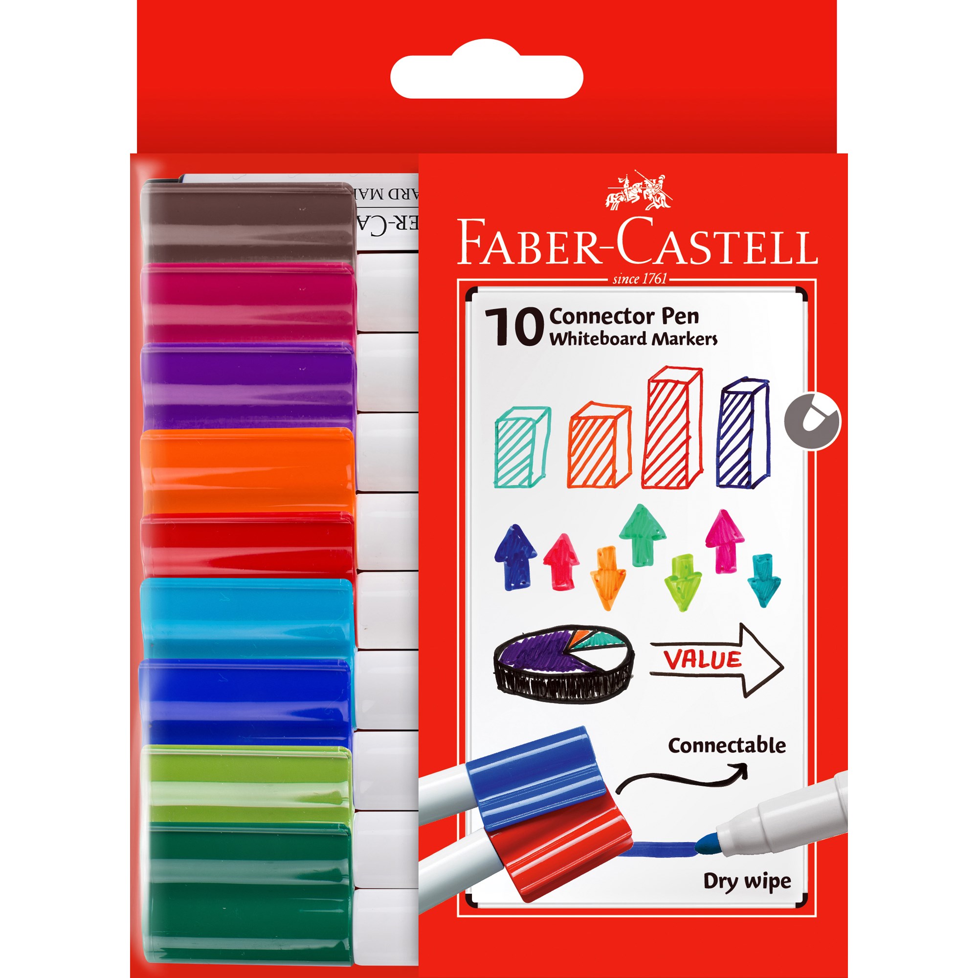 Faber-Castell Connector Whiteboard Marker Assorted Pack  10