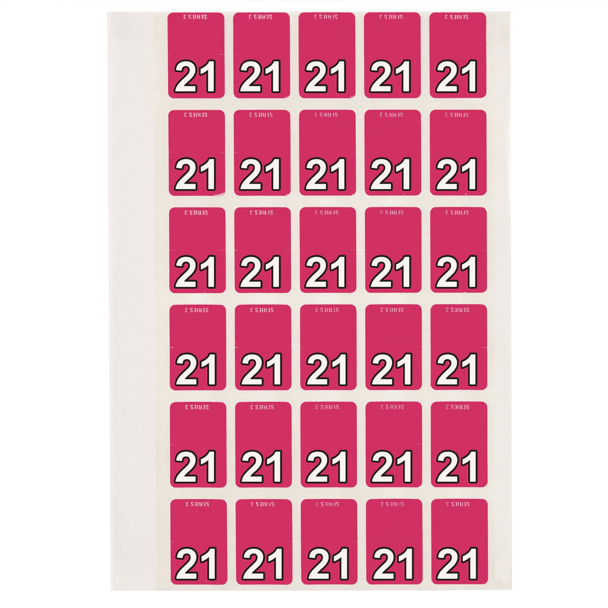 Avery Top Tab 21 Year Code Label 20x30mm Magenta Pack  Of 150