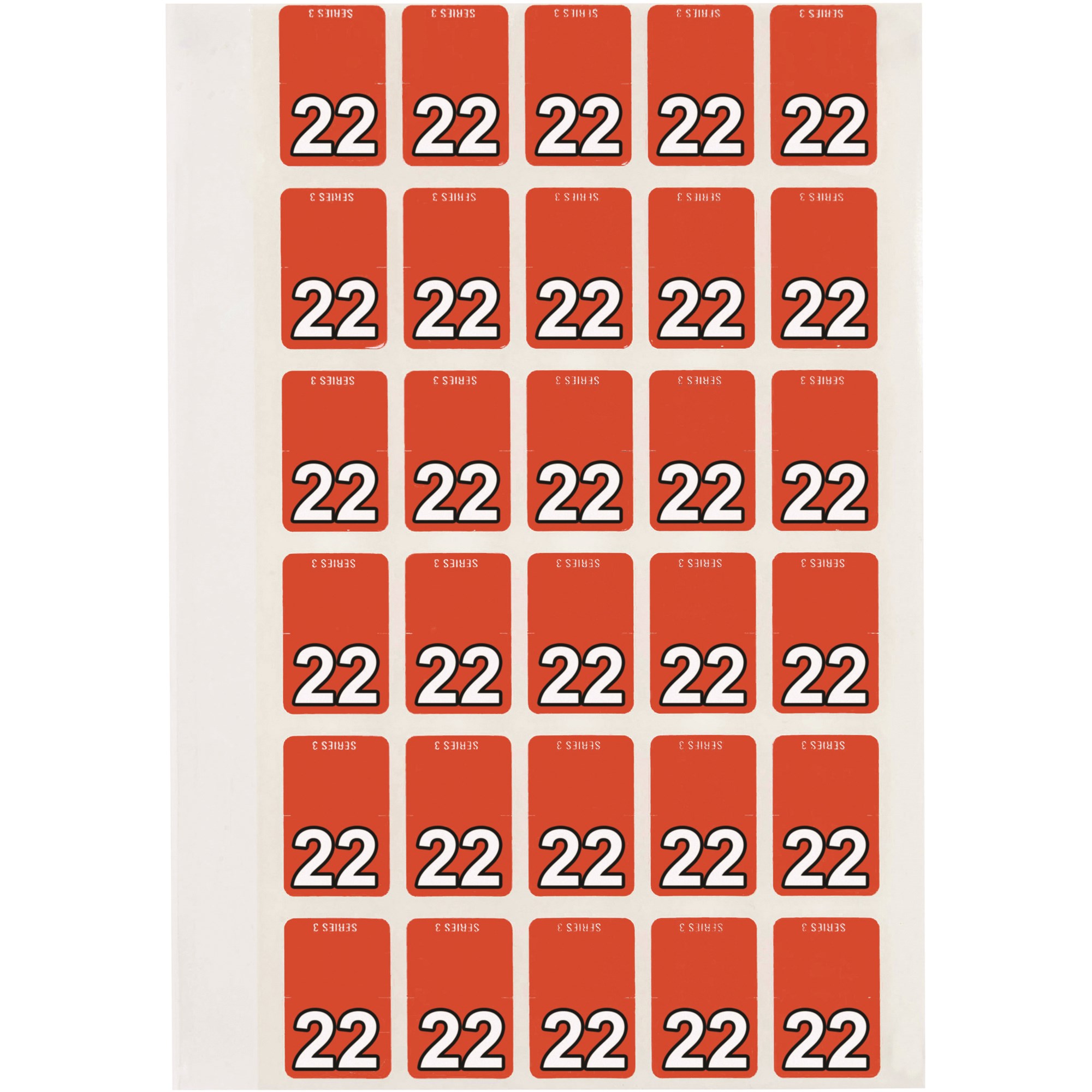 Avery Top Tab 22 Year Code Label 20x30mm Orange Pack  Of 150