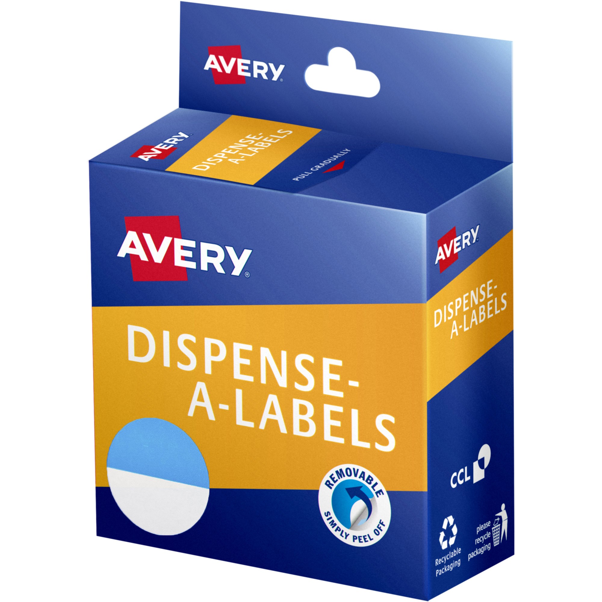 Avery Dispenser Labels 24mm Blue And White Dot Box  Of 300