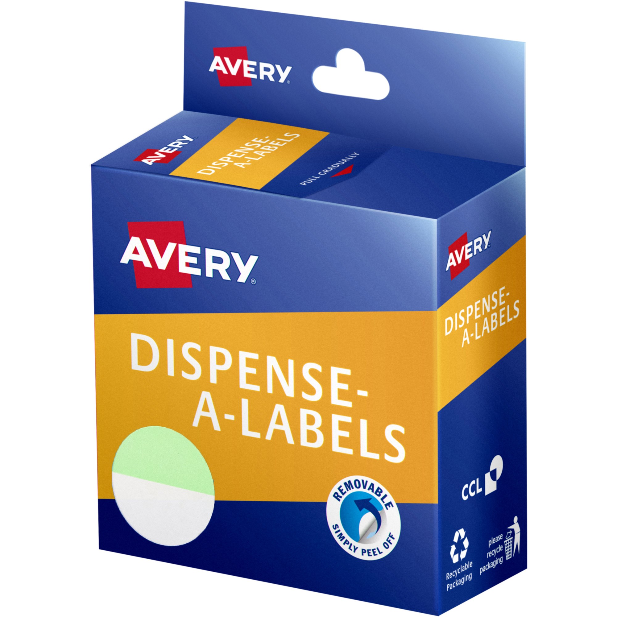 Avery Dispenser Labels 24mm Mint Green And White Dot Pack  Of 300