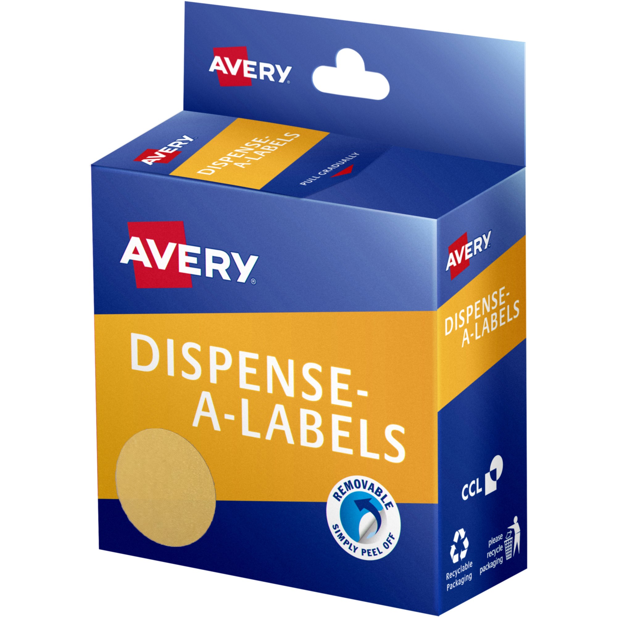 Avery Dispenser Labels 24mm Kraft Brown Dot Pack  Of 300