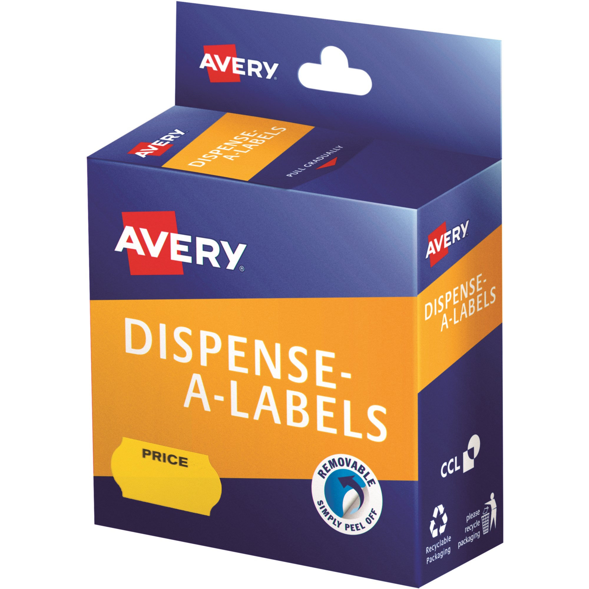 Avery Dispenser Label 26x16mm Price Yellow Pack  Of 300