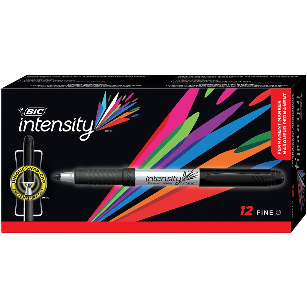 Bic Intensity Permanent Marker Fine Black  Box  12