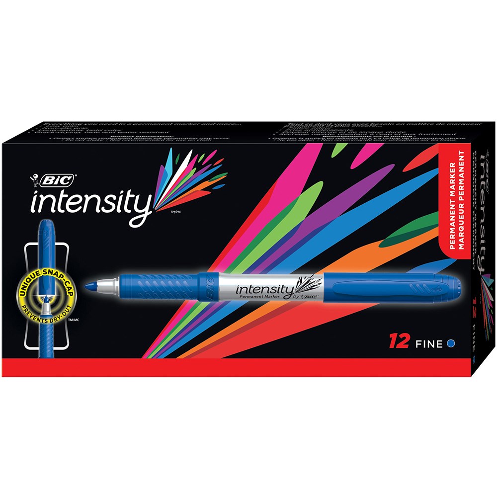 Bic Intensity Permanent Marker Fine Blue  Box  12