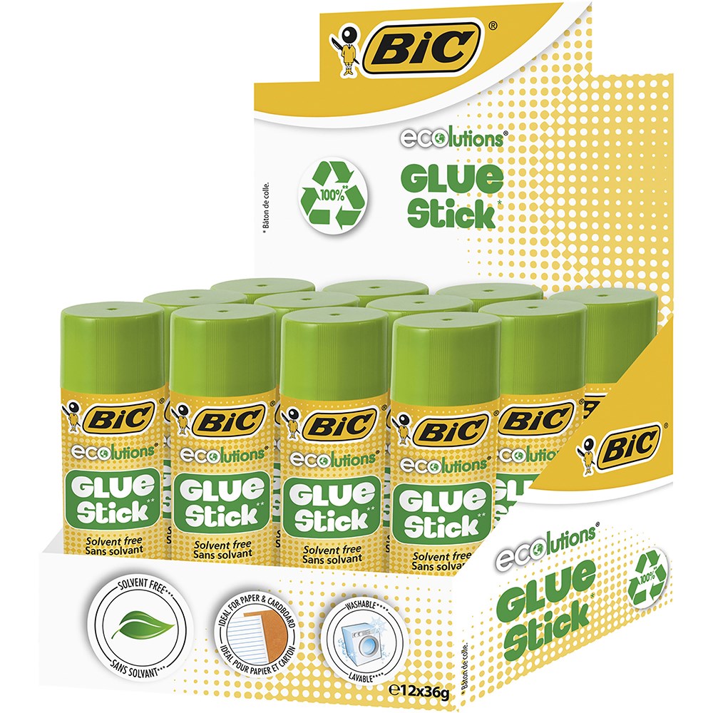 Bic Eco Glue Stick 36g Box  of 12