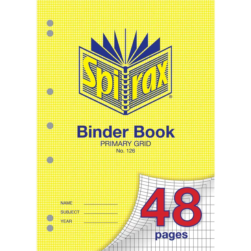 Spirax 126 Binder Book A4 48 Page Primary Grid