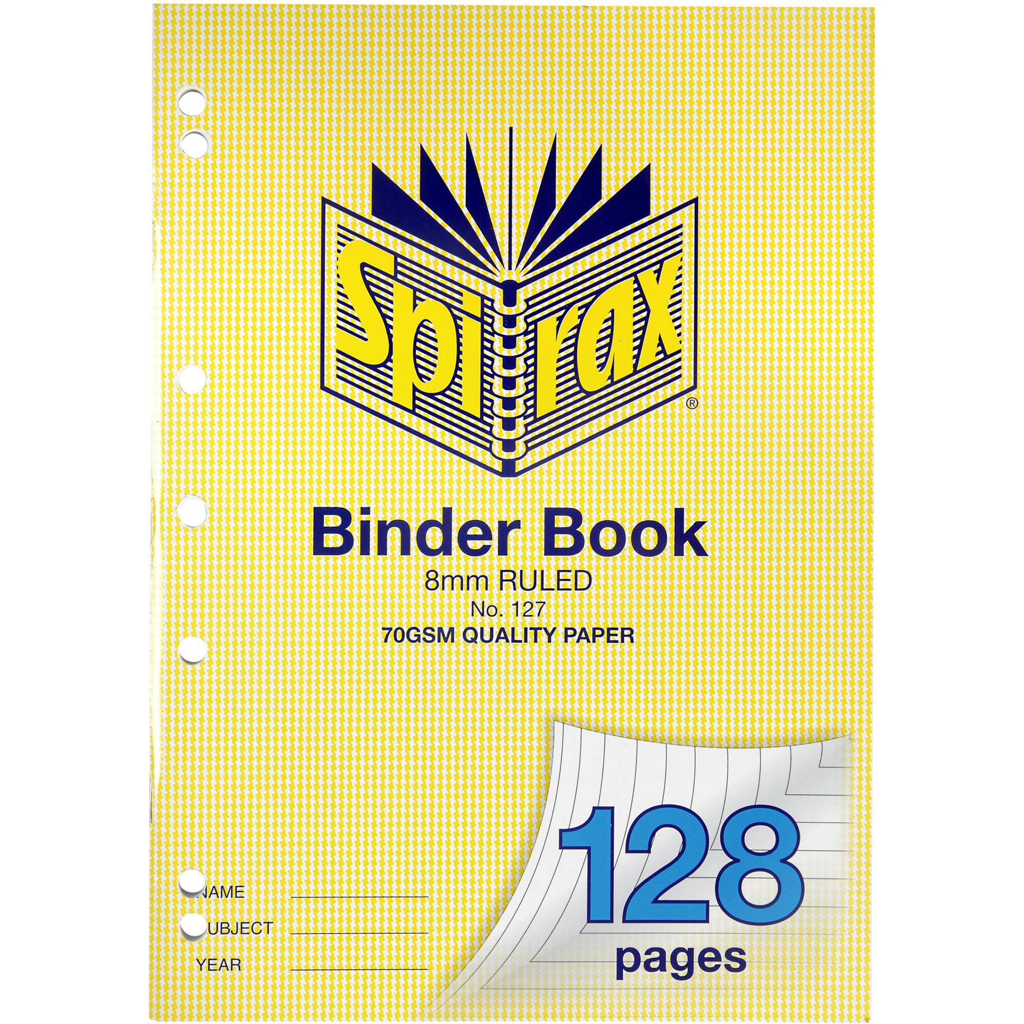 Spirax 127 Binder Book A4 128 Page 8mm Ruled