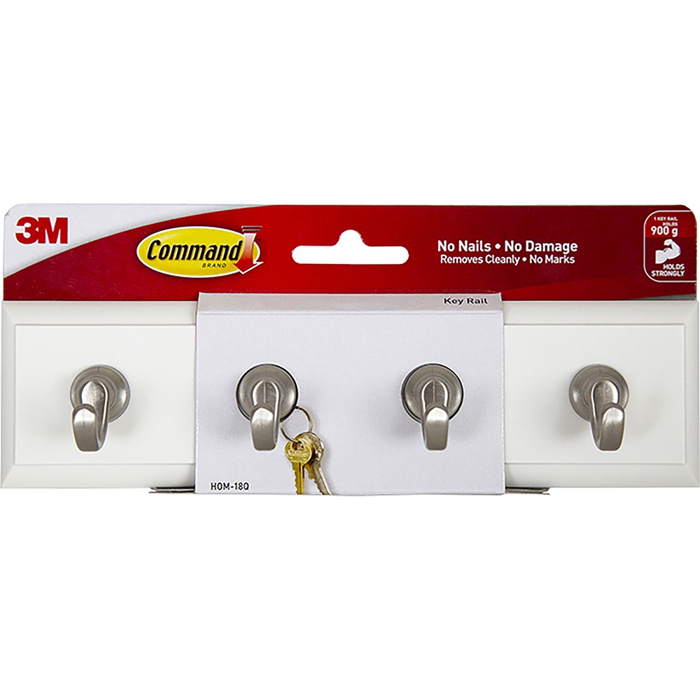 Command Quartz Key Rail Hom18Q White