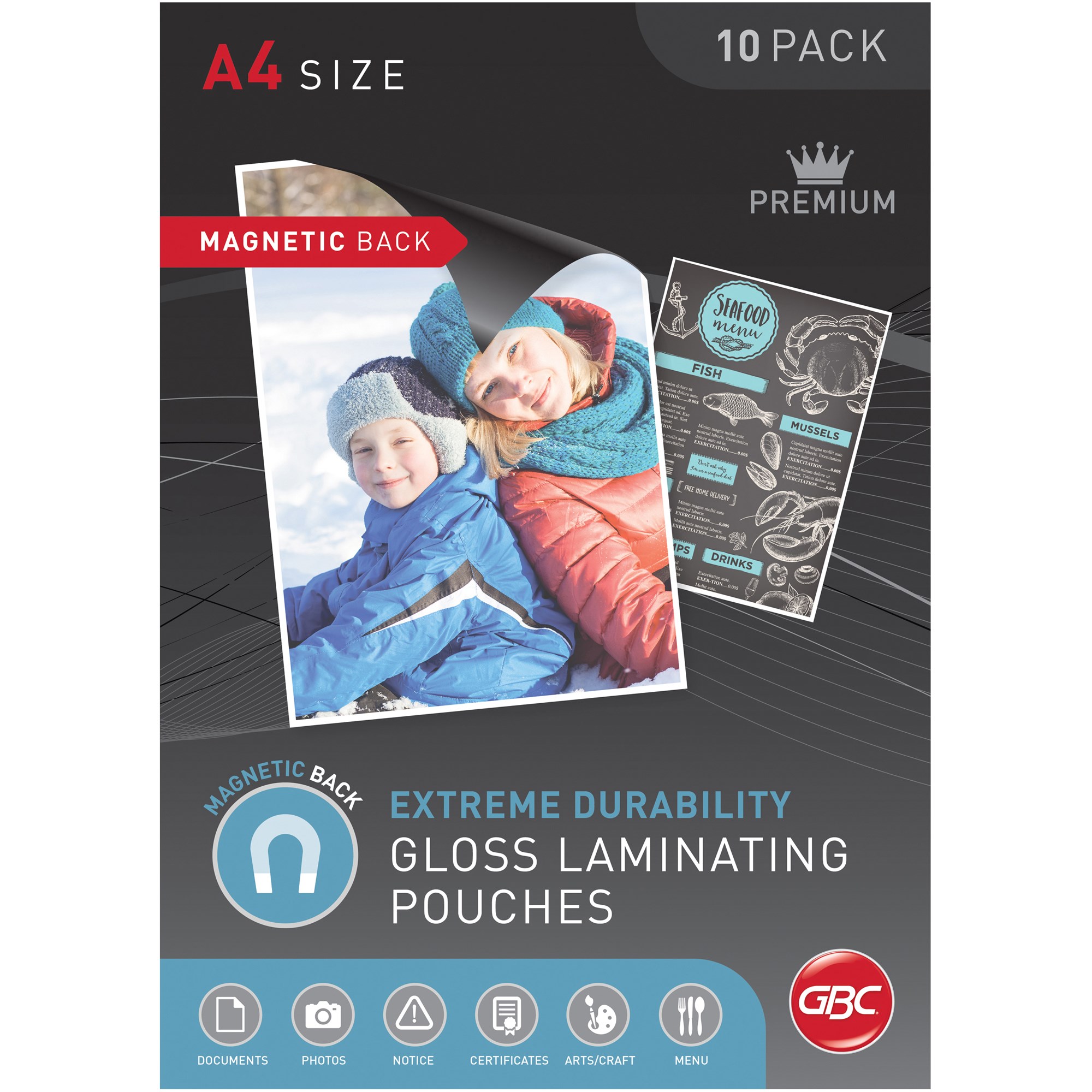 GBC Laminating Pouches A4 175 Micron Magnetic Pouch Gloss Pack  Of 10