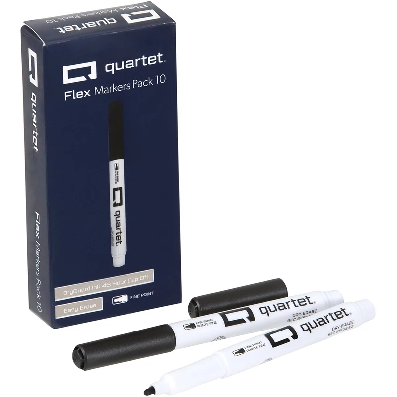 Quartet Flex Whiteboard Markers Bullet 4.5mm Black Box Of 10