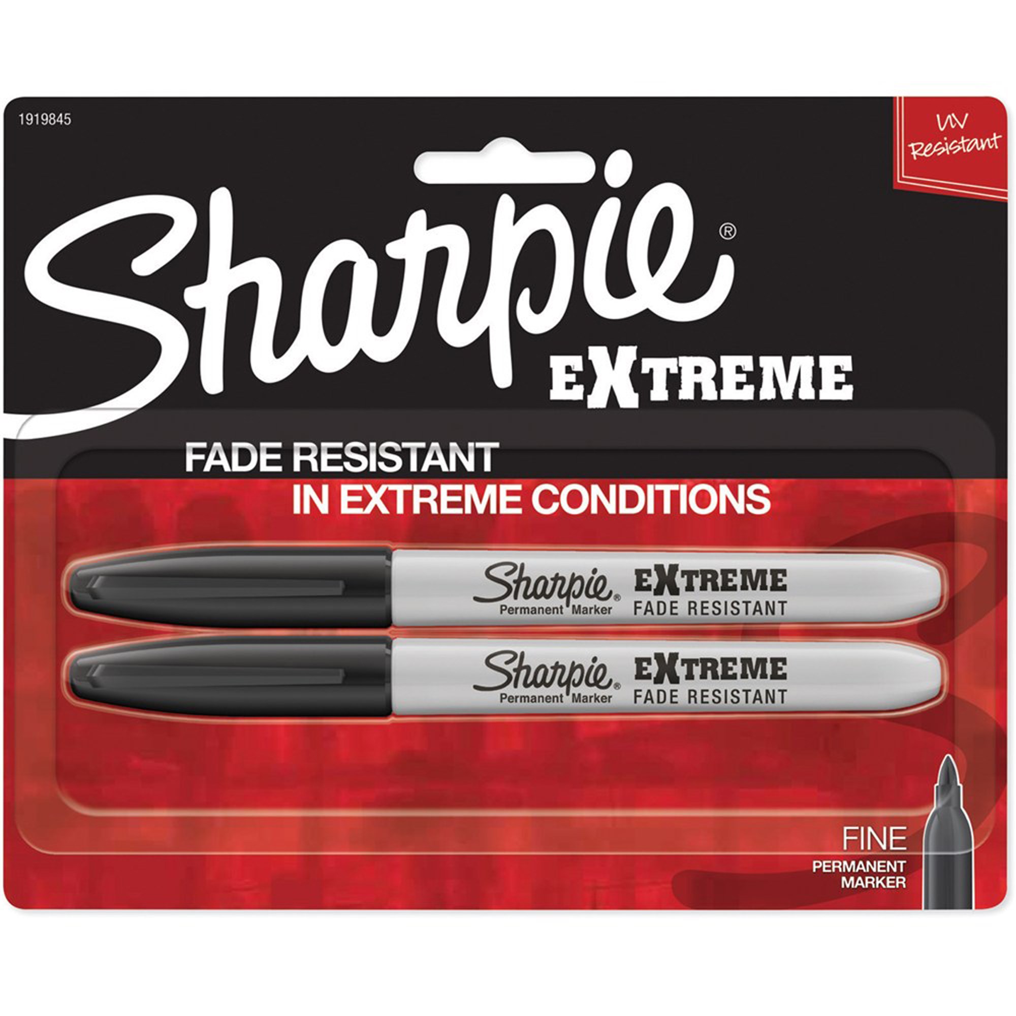 Sharpie Extreme Permanent Markers 1.0mm Fine Black Pack  of 2