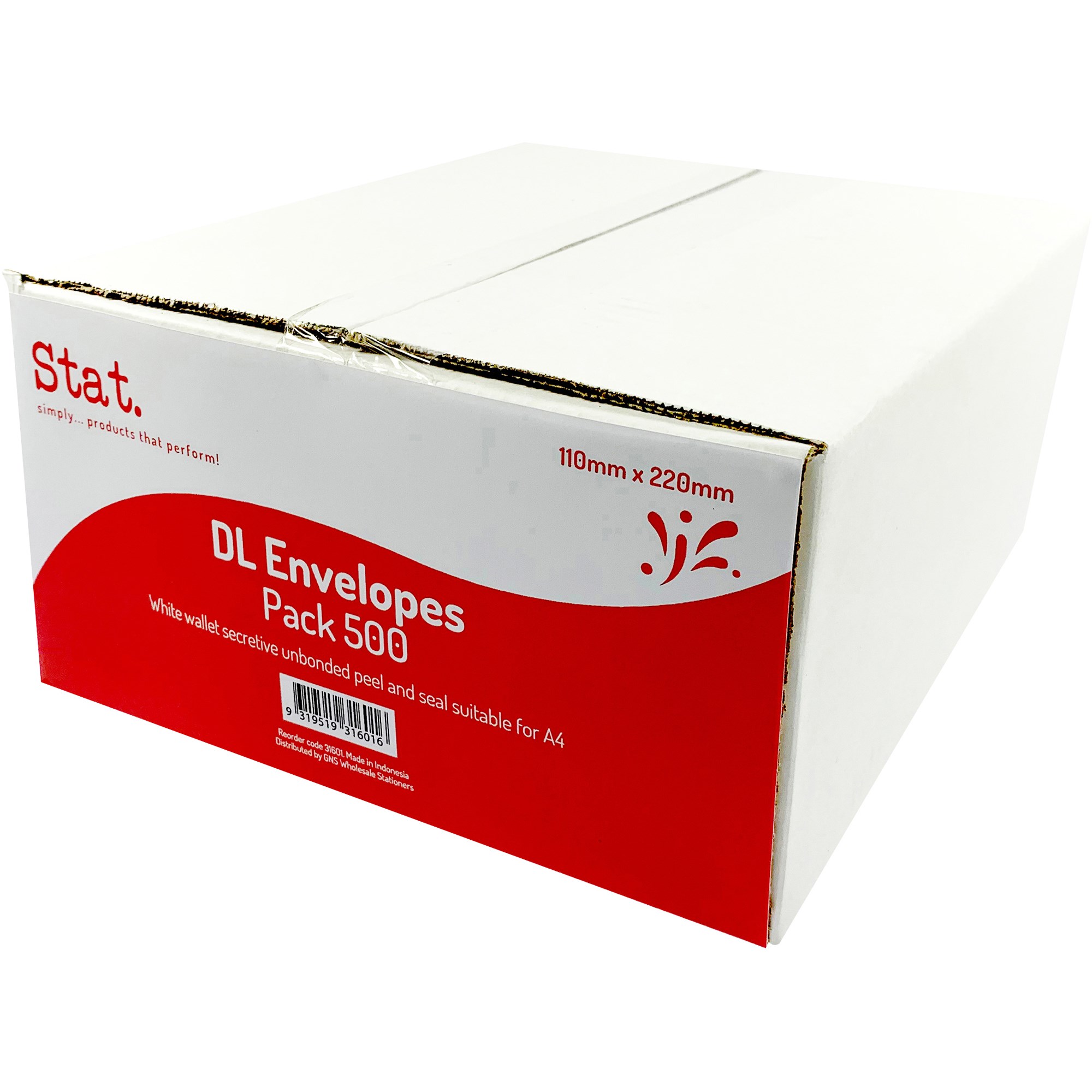 Stat Peel And Seal Envelope DL Secretive White Pack  of 500