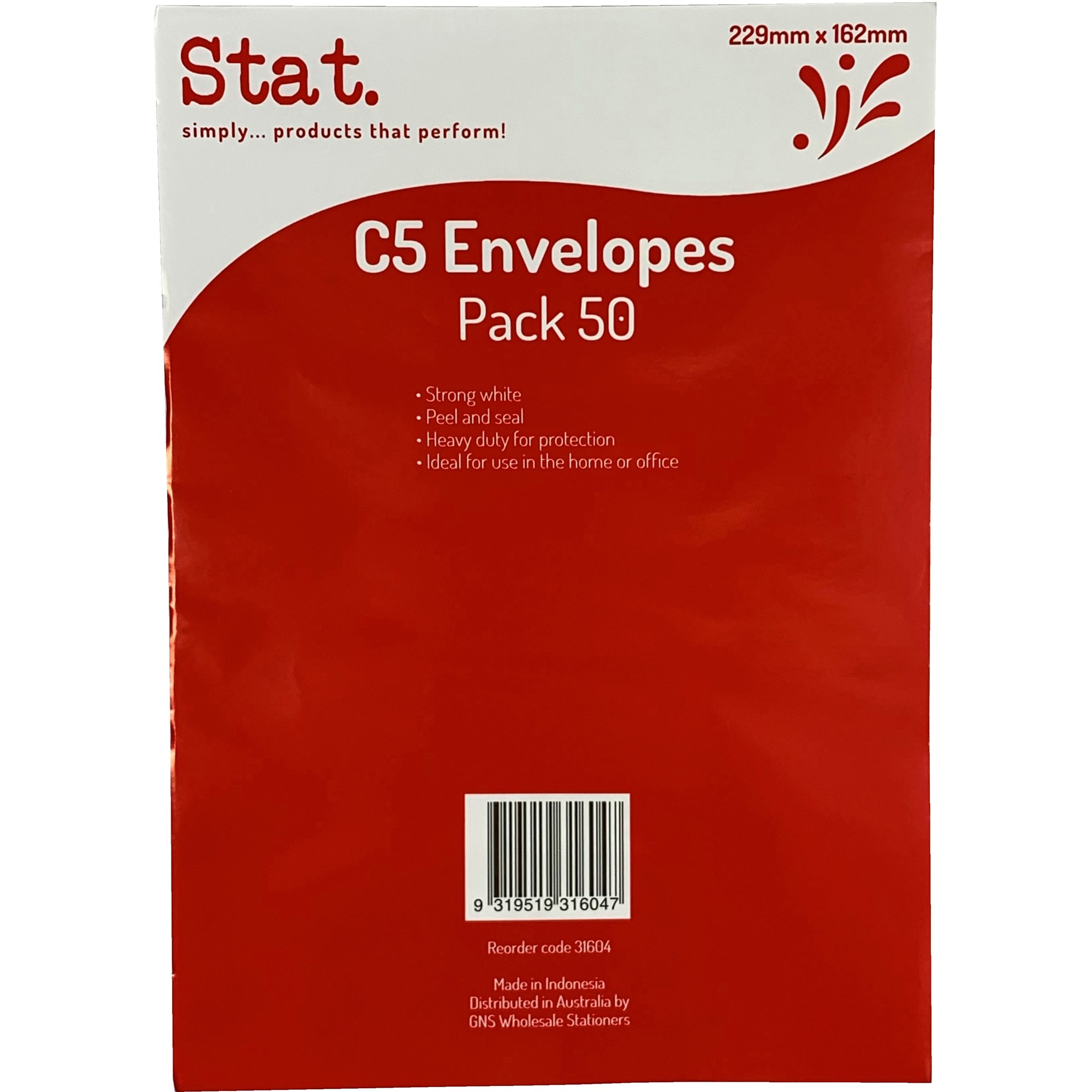 Stat Peel And Seal Envelope C5 Heavy Duty White Pack  of 50